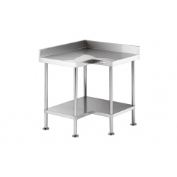 Simply Stainless  SS04.0900 900mm w x 600mm d x 900mm h CORNER BENCH WITH SPLASHBACK